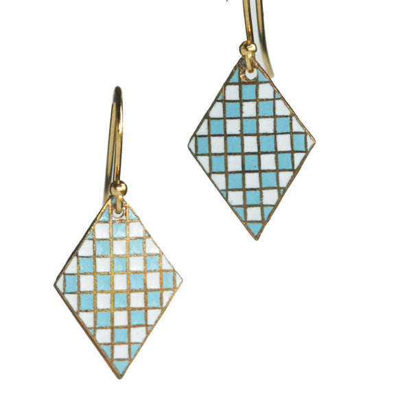 Military shield blue diamond earrings - Amy Jewelry
