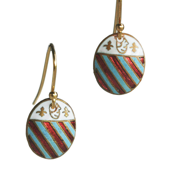 Oval military shield earrings - Amy Jewelry
