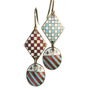Double-drop military shield earrings - Amy Jewelry
