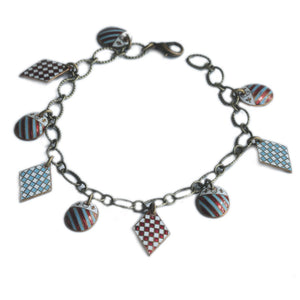 Military shield charm bracelet - Amy Jewelry

