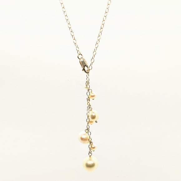 Pearl cluster Y necklace