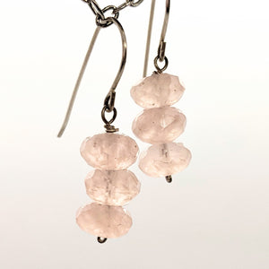 Rose quartz bead earrings