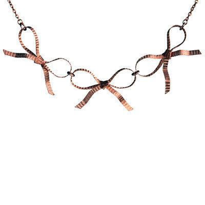 Copper bow triple necklace - Amy Jewelry
