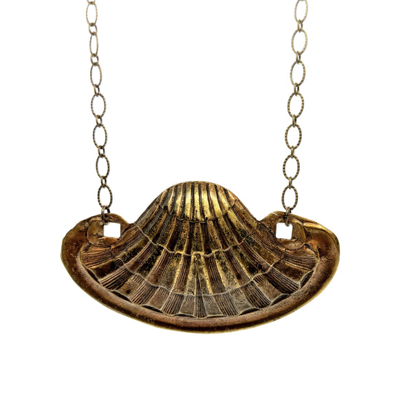 Vintage shell drawer-pull necklace