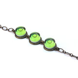Triple bullseye level bracelet with brass chain - Amy Jewelry
 - 1