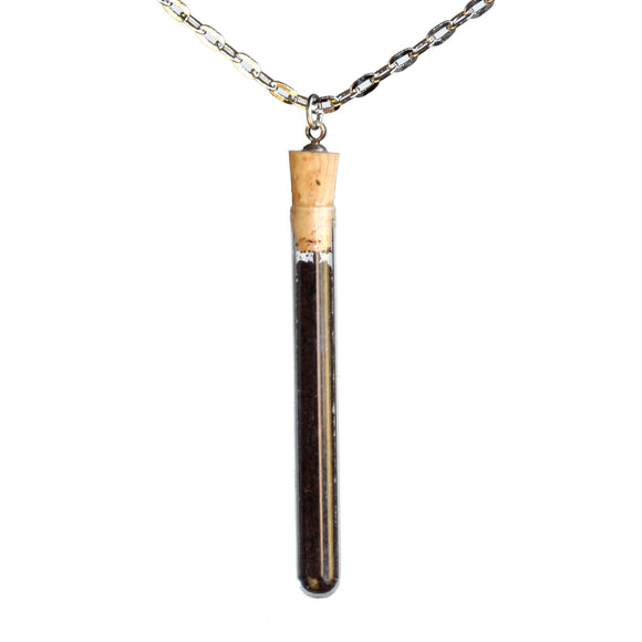 Coffee test tube pendant on steel chain - Amy Jewelry
 - 1