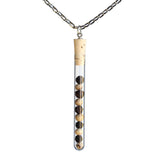Peppercorn test tube pendant on steel chain - Amy Jewelry
 - 1