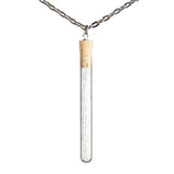 Shredded money test tube pendant on antiqued brass chain - Amy Jewelry
 - 7