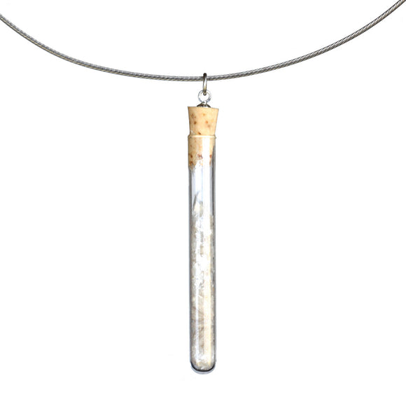 Test tube pendant on steel cable - Amy Jewelry
 - 1
