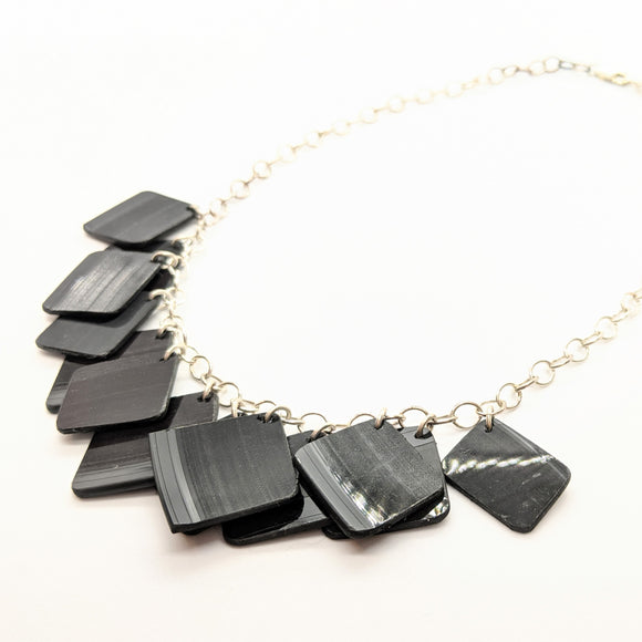 Vinyl record sterling silver charm necklace