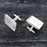 Silver-plated vintage floral wallpaper cuff links - Amy Jewelry
 - 2