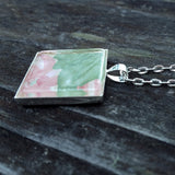 Silver-plated vintage floral wallpaper pendant - Amy Jewelry
 - 3