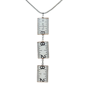 Wooden ruler 3-link vertical pendant necklace - Amy Jewelry
